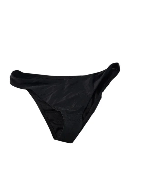 Shade & Shore Black Low Rise High Leg Cheeky Bikini Bottom Size Medium