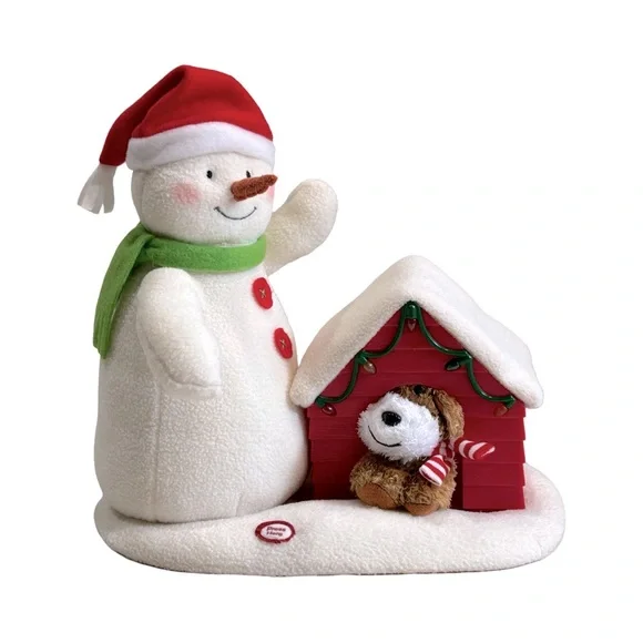 Hallmark Jingle Pals‎ Musical Snowman Holiday Decor Snowman, Dog & Doghouse