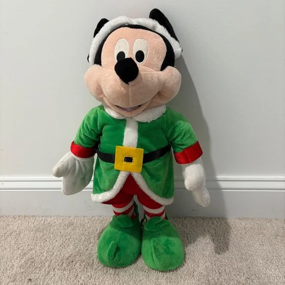 Gemmy Disney Mickey Mouse‎ Elf Standing Porch Greeter Plush 22