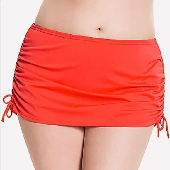 ‎Swim-by Cacique burnt orange ruched swim skort 22