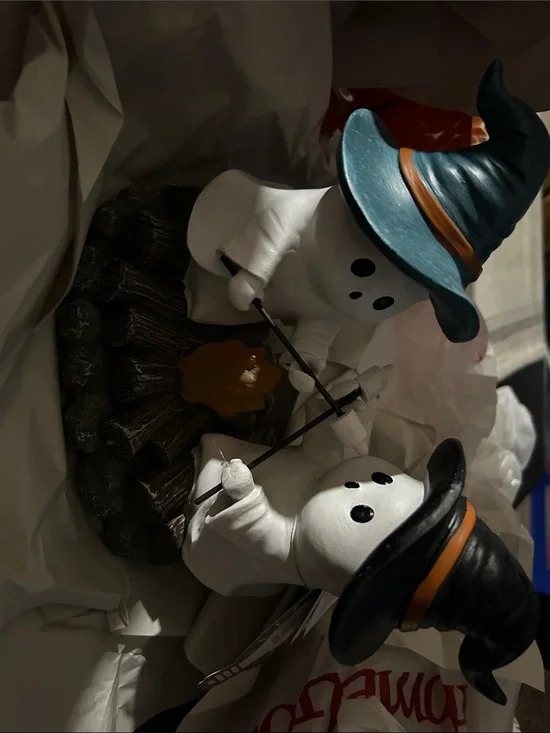 Halloween ghost  White and Blue hats camping