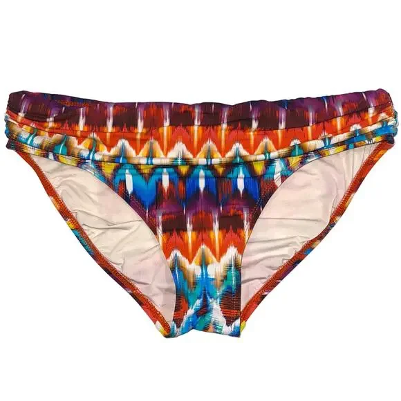 La Blanca Serengeti Ikat Banded Hipster Bikini Bottom Size 8