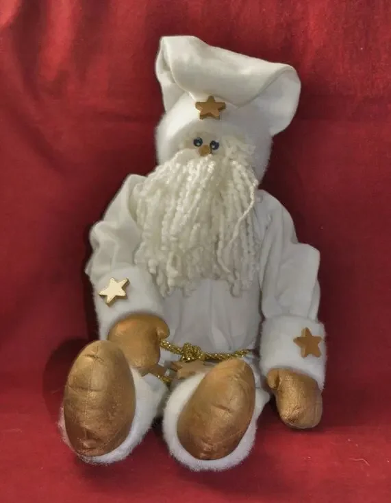 White & Gold Santa for Decorating