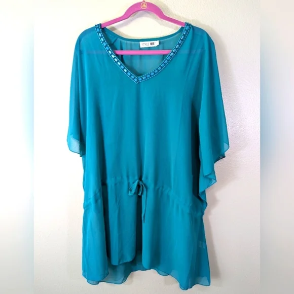 Style 101 green swimsuit cover up