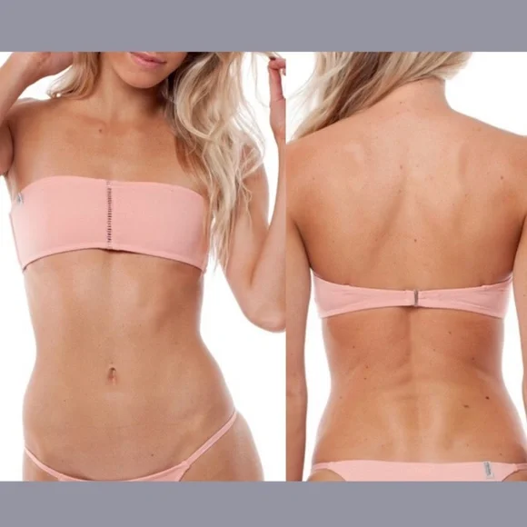 NWT $45 Rhythm. [ Small ] My Bandeau‎ Bikini Top in Flamingo Pink