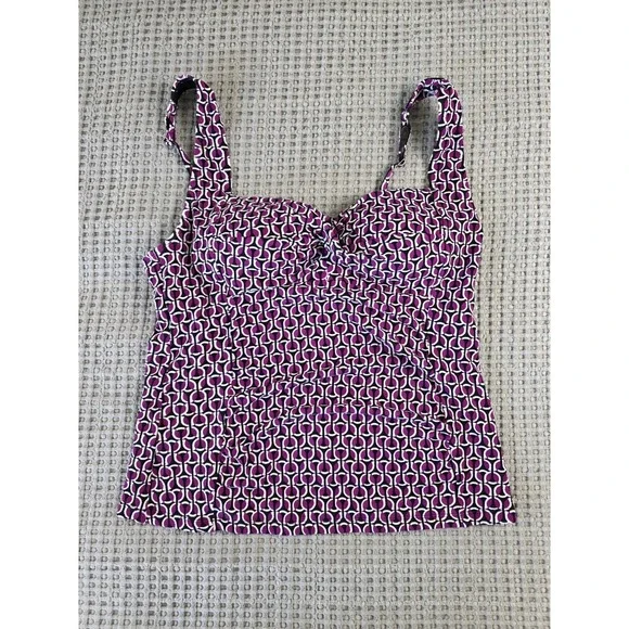 Lands' End Women's geometric print tankini Size 8  New With Tags (316)