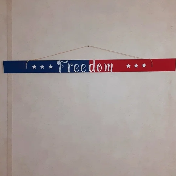 FREEDOM LONG PATRIOTIC HANGING SIGN