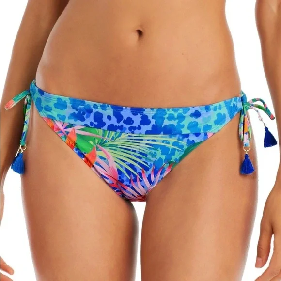 Bleu by Rod Beattie Tropical Flight Tie-Side Bikini Bottom Swimsuit Size 12