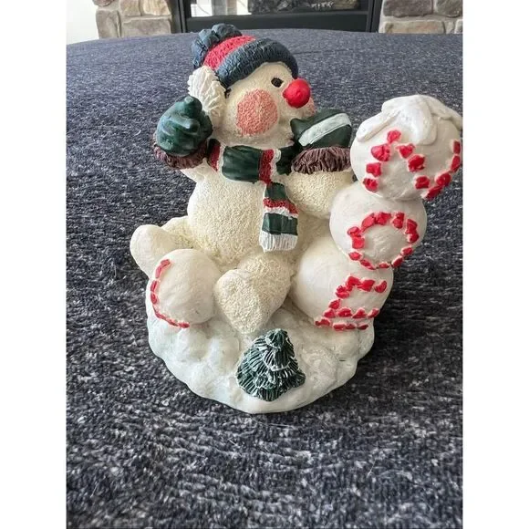 Vintage Snowman Figurine with NOEL