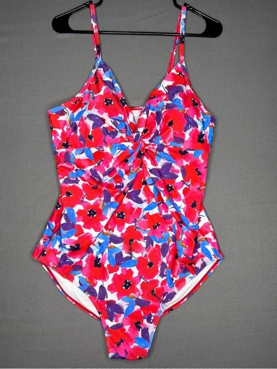 Floral one‎ piece Tummy control Swimsuit & Cover-Up Skirt – Matching Set Size XL