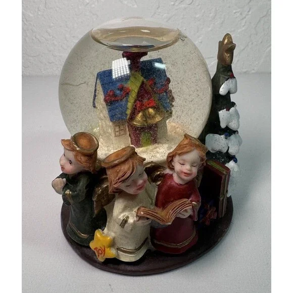 Vintage Greenbrier International Christmas‎ Snow Globe Tree Angels Carolers Joy