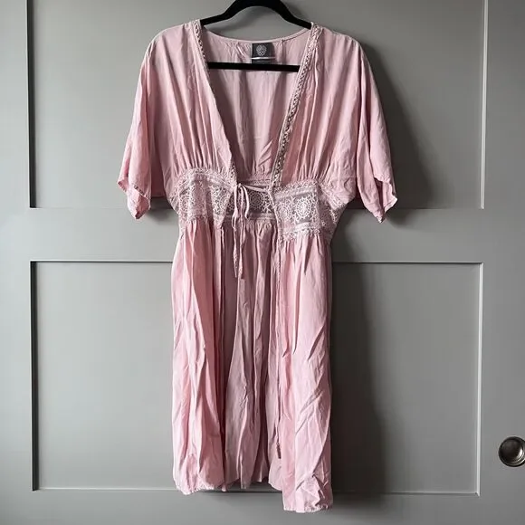 Vince Camuto Pink Lace-Trim Swim Coverup PRICE FIRM!