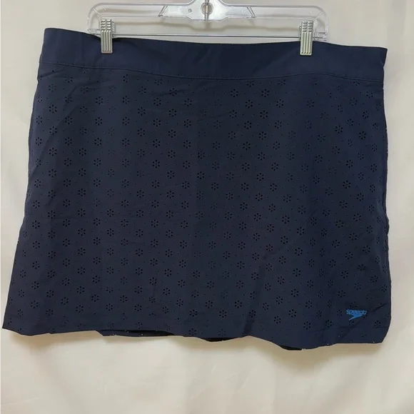 Speedo Navy Blue‎ Skort Eyelet Cut Shorts UPF 50+ Protection Size XXL
