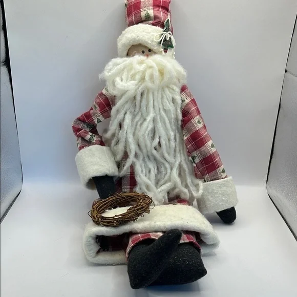 Plaid Santa Claus Holiday Decor