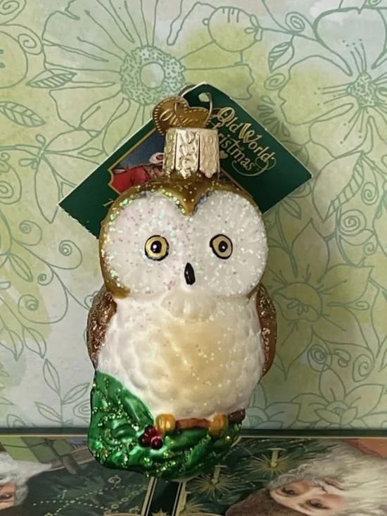 Old World Owl Christmas Glass Holiday Ornament 2019 New in Box