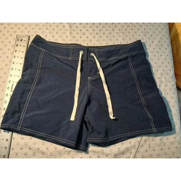 Tommy Bahama Shorts Womens Medium Blue Nylon Drawstring Beach Swim Surf Summer
