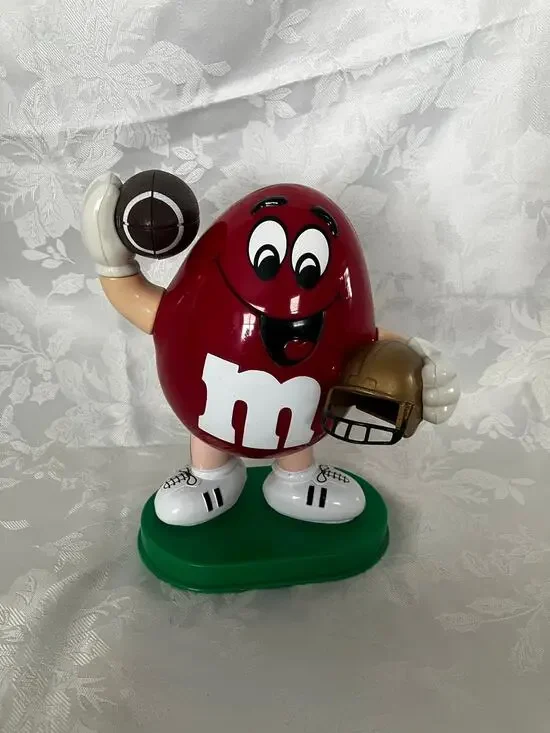 Vintage 1995 M&M's Red Football Player Candy Dispenser Sports Figure Mars