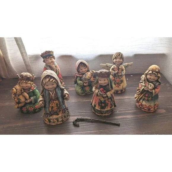 The Promise Of Christmas Nativity Set Robert Stanley 7 Piece Figurines- READ