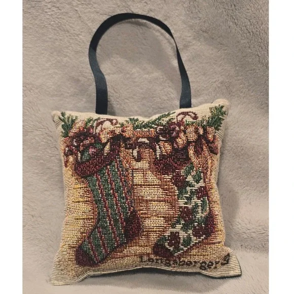 LONGABERGER Christmas Stocking Pillow Door Hanger‎