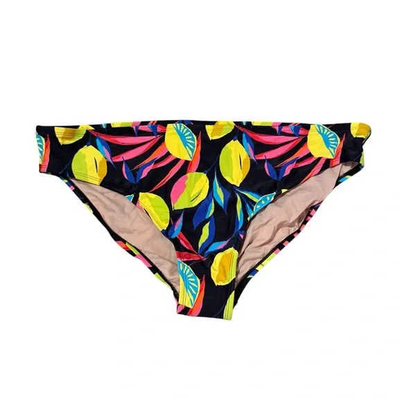 Tabitha Brown x Target Black‎ Multi Tropical Lemon Print Bikini Bottoms 3X NEW