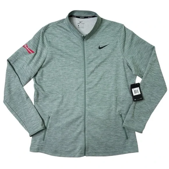 New Nike Womens Jacket Budweiser Golf Therma Fit Green Long Sleeve Full‎ Zip XXL