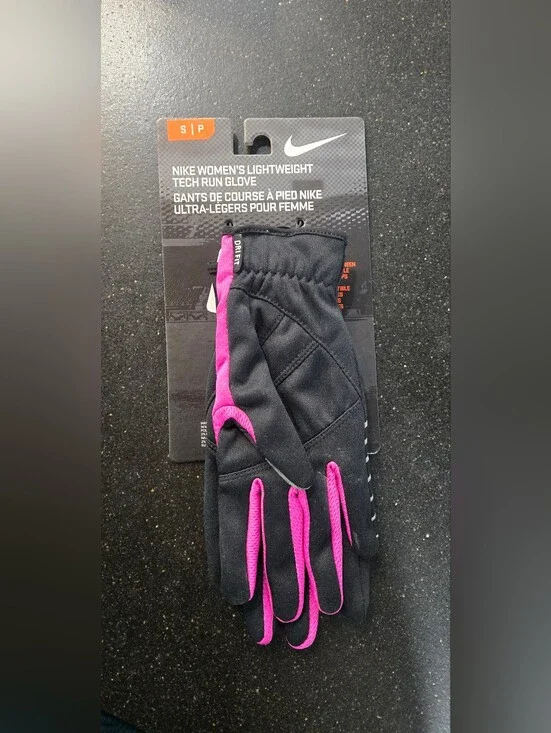Nike Women’s Black and Pink Running Gloves