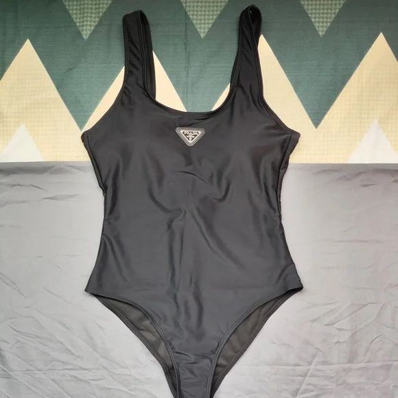Prada Black Logo-Accent Bikini One-Piece