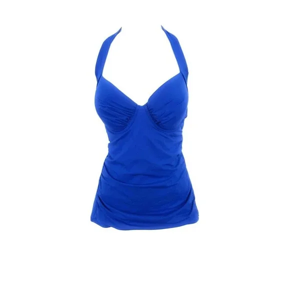 💚‎ TOMMY Bahama Pearl Solids Underwire Tankini, Beach Glass, S/P DD-Cup