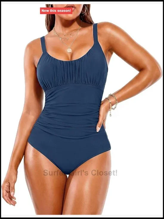 Tummy Control One Piece Swimsuit Ruched Bathing Suit