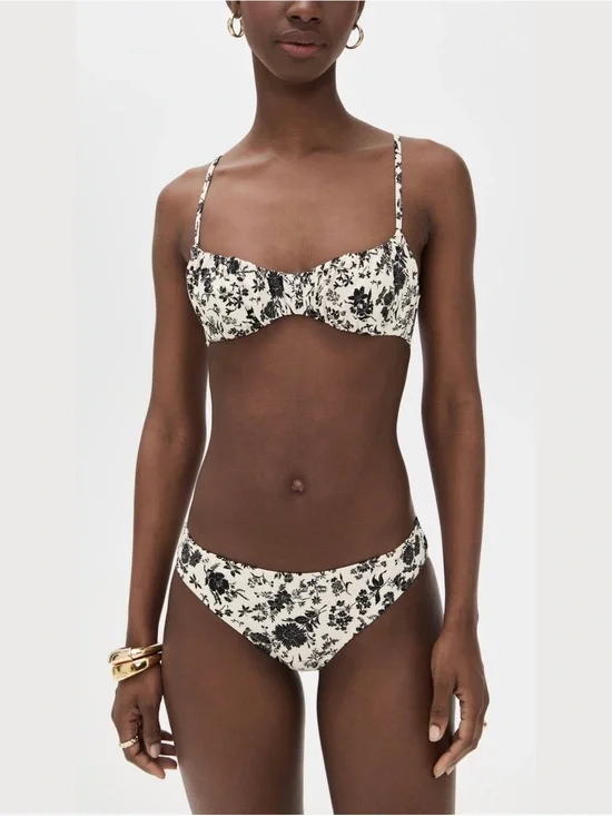 Ulla Johnson Dani Mid-Rise Bikini Bottom (White Gardenia)