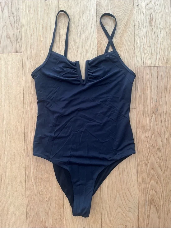 Tinibikini Black Wired Notch One Piece Swimsuit