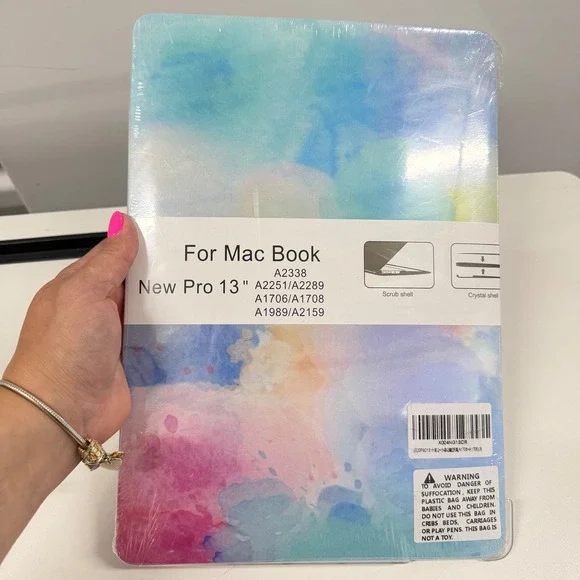 MacBook Pro 13 Case Watercolor Abstract Hard Shell A2338 A2251 A1706 A1989 Blue