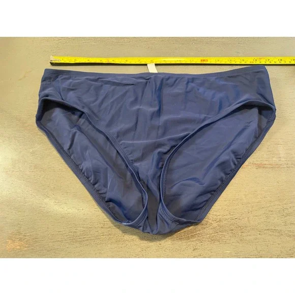 Company Ellen Tracy Navy Blue Bikini Bottom Swimwear Size 14 Classic Full Brief