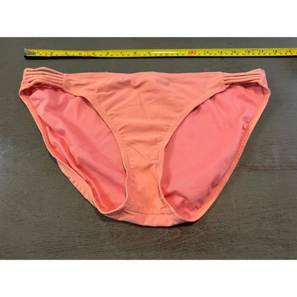 Hot Water Coral Pink Strappy Side Bikini Bottoms Size Large Womens Swimwear