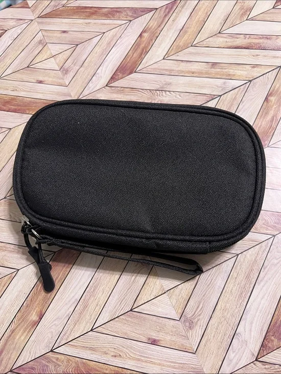 Black Compact Travel Organizer Pouch for electronics