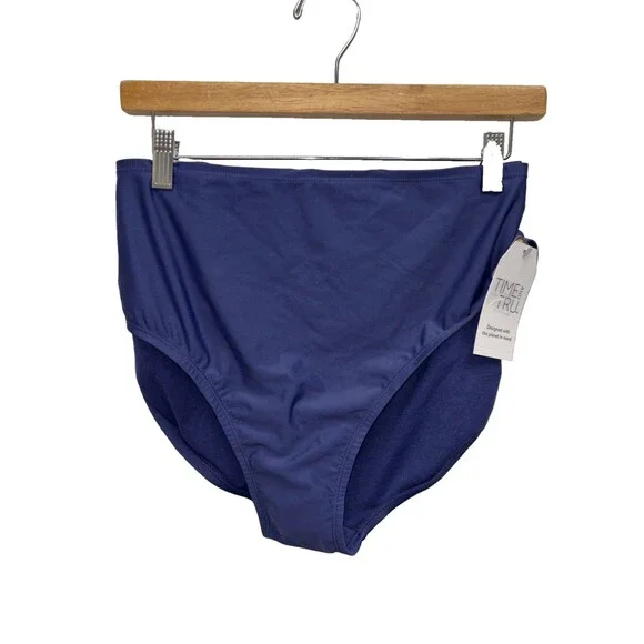 Time and Tru Woman Plus Blue Peri Swim Bottoms High Waist Bikini 2X (20-22) New