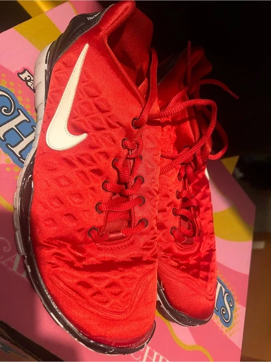 Nike Red Women's Athletic Shoes with White Swoosh