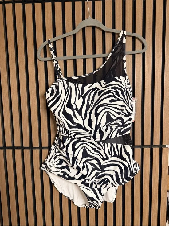Anne Cole Black and White Zebra One-Piece Swimsuit