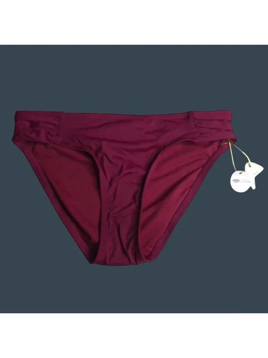 Mynah Womens Hipster Bikini Bottom XS Medium Coverage Maroon New