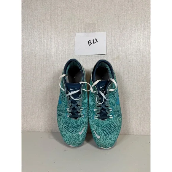Nike Free TR Fit 4 Womens 10 Leopard Turquoise Blue 629832-303 no‎ shoes insert