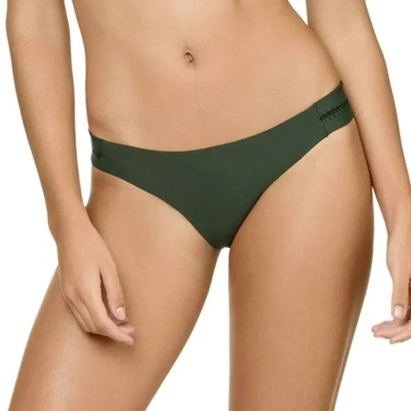 NWT PilyQ Stitched Tab Teeny Bikini Bottom in Envy