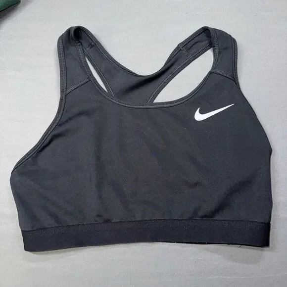 Nike Sports Bra Small Black Athletic Center Swoosh Gym Yoga Dri Fit Size Large