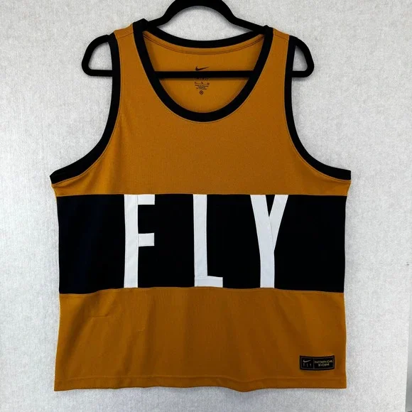 Nike Fly Dri-FIT Basketball Jersey Women XL Gold Black Legend Tank Top