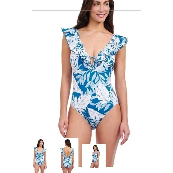 GOTTEX SWIMSUIT WOMENS 16  BATHING SUIT MALAYA FLORAL Tummy Control NWT! $145‎