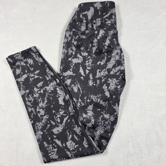 Nike Leggings Womens Small Black Gray Skinny High Rise Nike One Stretch Pattern