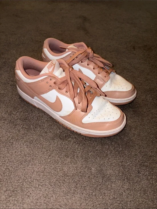 Nike Women’s Low-Top Sneakers in Blush Pink and White