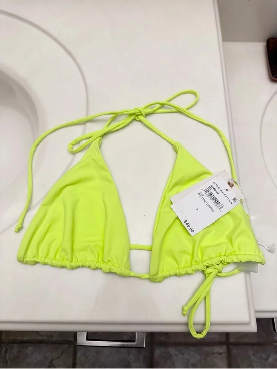 Good american Neon Yellow Triangle Swim Top