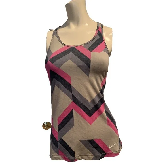 Nike Dri Fit Racerback Geometric Design Tank Top Size Medium