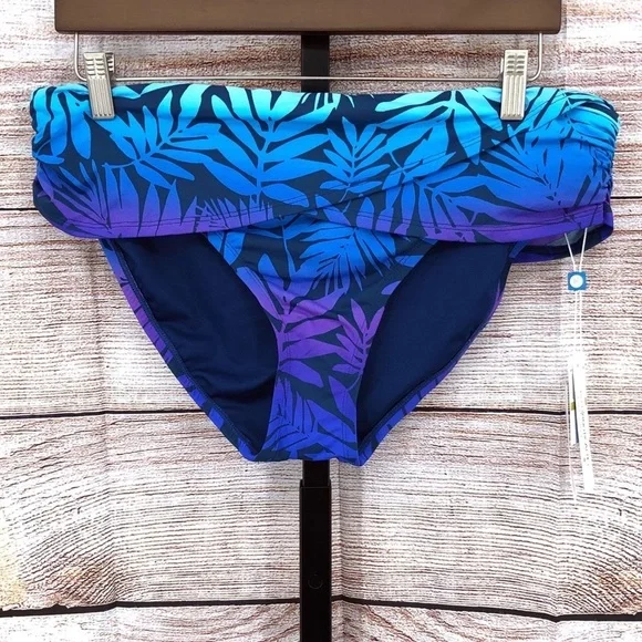 NWT Bleu Rod Beattie Fold Over Sarong Swimsuit Bikini Bottoms Size 14