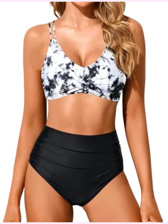 Women's Bikini Set Push Up Top High Waisted Tummy Control Bottom Swimsuit
